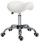 HOMCOM Tabouret de Massage Tabouret Selle Ergonomique pivotant 360° Hauteur réglable revêtement synthétique Blanc