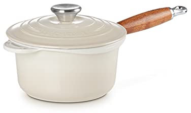Le Creuset 21139187164460 - Olla profesional con mango de madera, 18 cm, color blanco