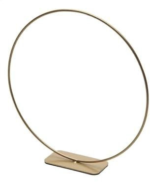NaDeco Metallring Gold mit Fuß, wählbar in den Größen 25, 30 und 40cm Dekoring auf Fuß Drahtring zum Basteln Metallring für Wickeltechnik Hoops Trockenblumen Ring Metalldrahtring, Größe:Ø 30 cm