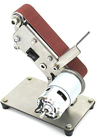 Elektrisch Bandschleifer Mini Bandmaschine DIY Poliermaschine Tischschleifer mit 795 Spindelmotor 24V 600 m/min