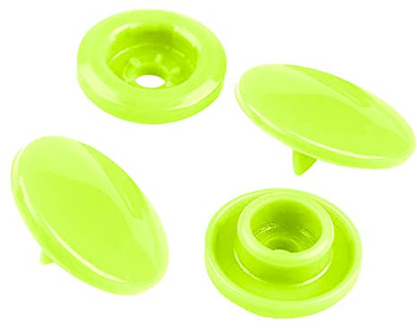 50 Druckknöpfe rund Snaps Druckknopf Snap Button Knöpfe Farb- Größenwahl, Größe:12mm, Farbe:neongelb