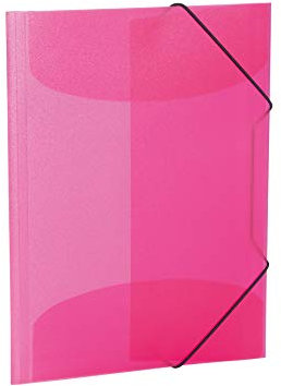 HERMA Sammelmappen A3 Pink Rosa Transluzent Set, 3 Stück, Eckspanner-Mappen aus Kunststoff mit Gummizug und Innenklappen für Kinder, Jungen und Mädchen