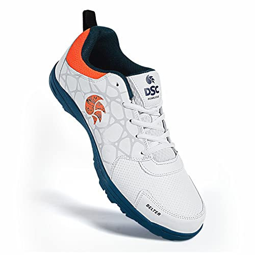 DSC Belter Cricket Shoes | Teal Blue | for Boys and Men | Eva Sock Liner | Lightweight Outsole | Durable | 7 UK, 8 US, 41 EU