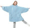 BEDSURE Hoodie Decke mit Ärmeln - Kuschelpullover als Geschenke für Frauen - Tragbare Decke zum Anziehen Erwachsene Kuscheldecke mit Ärmeln Weich Warm Geschenke für Freundin Mütter, Hellblau 95x85 cm