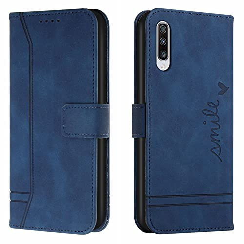 Lihondar Kompatibel mit Samsung Galaxy A70/ A70S Hülle, Handyhülle Samsung A70, A70S Leder Klappbar Schutzhülle Tasche Wallet Brieftasche Cover Flip Case für Samsung A70/ A70S Klapphülle (Blau)