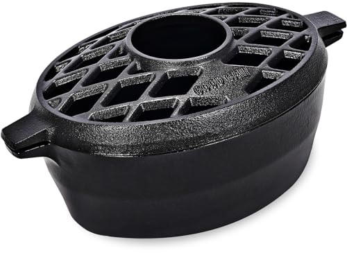G Good Gain Holzofen-Befeuchter, Kaminluftbefeuchter, Gusseisen-Befeuchter für Ofen, Mattschwarz, Rostresistent, Gitterdeckel, 2,5 Quart (ca. 2,8 l) Fassungsvermögen