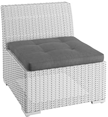 sunnypillow Polster für Gartenmöbel - Sitzkissen 40 x 40 cm für Rattanmöbel - Stuhlauflage Outdoor, wasserdicht, UV-lichtecht - Gartenpolster, Polsterauflagen auf Rattansessel - Kissen Anthrazit