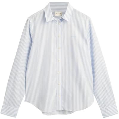GANT Reg Poplin Stripe Shirt Blusas, Light Blue, 34 para Mujer