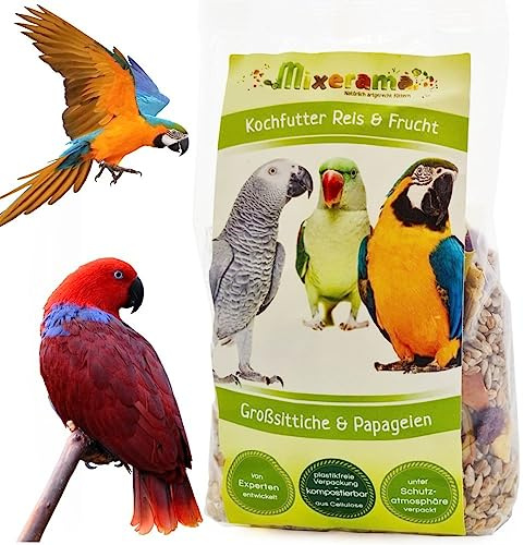 Mixerama Kochfutter | Reis & Frucht | artgerechtes Futter zum Kochen für Papageien mit Früchten Größe 500 g
