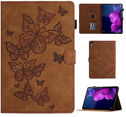 CASAFUNY Funda para Lenovo Tab P11 Plus/Tab P11 11 Case Carcasa para TB-J607/TB-J606 con Auto-Sueño/Estela para Lenovo Tab P11 & P11 Plus 2021, Marrón