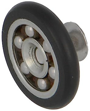 Amig - Rodamiento Mampara de Ducha - Juego de 2 Unidades - Ø 20 mm - Rodamiento Frontal y Tornillo M4x8 - Para Puerta Corredera de Duchas de Baños - Poliamida Negro