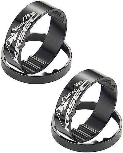 ASIR Fahrrad-Headset-Abstandshalter, 28,6 mm, Aluminium, eloxiert, leicht, 5/10 mm, für 1 1/8 Mountainbikes, Rennräder, Vorbau (schwarz)