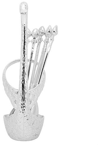 Set di Cucchiai da Tavola, Cucchiaio da Torta, per la Cucina del Negozio di Dolci Domestici (Modello argento con 6 cucchiai)