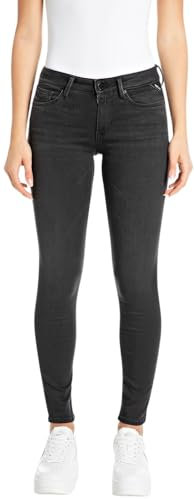Replay Damen Jeans New Luz Skinny-Fit, Schwarz (Black 098-3), 31W / 32L