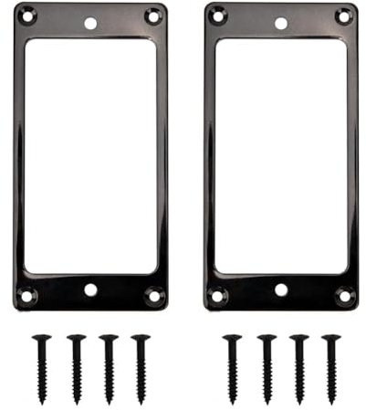 Lckiioy Metal Humbucker Pickup Ring Cover Frame Replacement Compatible with LP Guitar Mounting Electric Guitars (Black) Easy Install Easy to Use