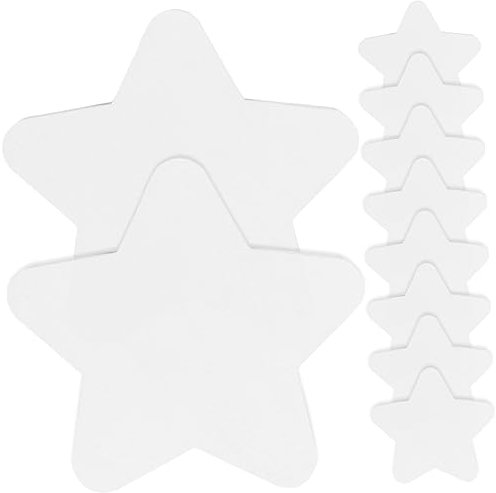 Operitacx 10st Pentagramm-ölgemälde Kleine Leinwände Zum Malen Stern Hängende Ornamente Kunst- Zeichenblock Für Kinder Kinderleinwände Zum Bemalen Sternform Weiß Student Baumwolle