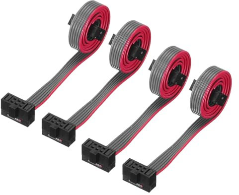 QUARKZMAN 4 Stück IDC 6-poliges Flachbandkabel, 1,27 mm Pitch FC zu FC Stecker, 20 cm Länge, grauer Jumperdraht für Computer LED Display DVD