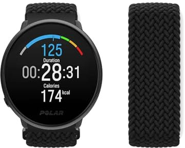 LXURY Nylon Armbänder für Polar Ignite 3/ Ignite 2/ Ignite/Polar Unite/Pacer Armband Elastisches Geflochtenes Solo Loop Sport Ersatzarmband Kompatibel mit Polar Ignite 3 Uhrenarmband (XS,5)
