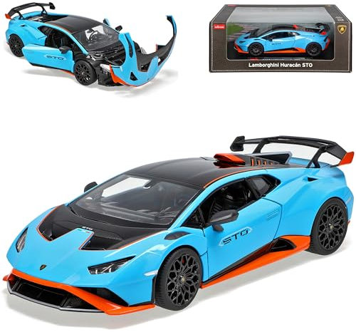Generisch Lamborgihini Huracan STO Coupe Blau Modell ab 2014 Version Ab 2021 1/18 Modell Auto