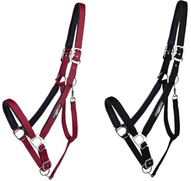 NETPROSHOP Deluxe Halfter für Zugpferde und Kaltblüter Größe XXFull Bordeaux oder Schwarz, Groesse:Kaltblut, Farbe:Schwarz
