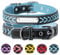 Geflochtenes Hundehalsband aus Leder Personalisierte Leder Hundehalsband mit Namen Gravur Blau Halsband mit Namenschild für Welpen Hundehalsbänder XS