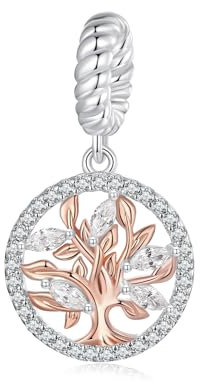 Charme d’arbre de vie pour bracelets Pandora, charme Arbre Généalogique en argent sterling 925,Cadeau de la Fête des Mères pour Maman