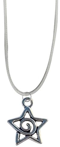 BEBIKR Necklaces for Women - Silver Swirl Star Pendant Necklace Adjustable Length Clavicle Chains Fashionable Punk Collarbone Chain Jewelry for Women