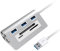 MRNHA Lector de Tarjetas HUB USB 3 Puertos USB 3.0 con Lector de Tarjetas TF/SD Multi USB Splitter Lector de Tarjetas USB para PC Laptop