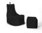 Nadimaideal Gaming Sitzsack XXL mit Hocker für Kinder, Teenager & Erwachsene | Indoor & Outdoor | Bodenkissen - Sessel - Beanbag bereits gefüllt | Füllung EPS Perlen (Schwarz, Einfarbig)
