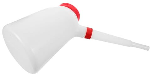 MUCKLILY Bidon Doseur D'huile Plastique 5l à Long Bec Rouge pour Automobiles Et Bateaux Injection Précise Lubrification Moteur Polyvalente