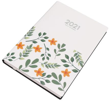 DIYEAH 1 Stück 2021 Planheft 2021 Jahresplaner Desktop-kalender Tagesplaner Kalender Terminkalender Für 2021 Planer 2021 Planerheft 2021 Blockkalender Für Den Schreibtisch Weiß Kunstleder