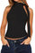 Navneet Neckholder Top Damen Party Y2K Crop Tops One Shoulder Ärmellos Sommer Sexy Oberteil Festival Schwarz S