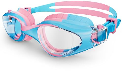 Gafas de Natación para Niños - Gafas de Piscina para Niños y Niñas de 6 a 14 Años, Antivaho y Protección UV Ajustable Suave Gafas, Ideales para Nadar y Bucear