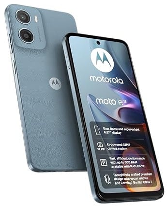 Motorola moto e15 16.9 cm (6.67) Dual SIM Android 14 Go edition 4G USB Type-C 2 GB 64 GB 5200 mAh Misty Blue