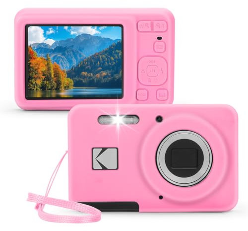 EUGOOCX Silicone Camera Case Compatible with KODAK PIXPRO FZ55, Soft Silicone Cover Anti-Scratch Digital Camera Protective Sleeve (Pink)