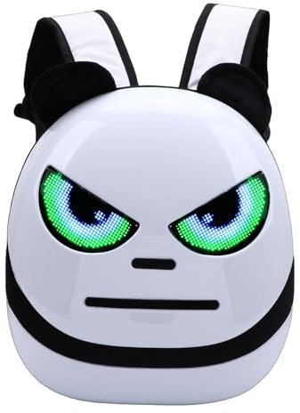 Sxhlseller LED-Rucksack mit 3D-LED-Augen | Anpassbarer 16x32-Bildschirm über App, Haltbar aus ABS- und PC-Material, verstellbare Riemen für Radfahren und Reisen
