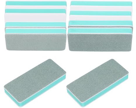 QUARKZMAN 10Pcs Buffer Block Lima Per Unghie, 300/600/1000/3000/6000 Grit Doppia Faccia Spugna Per Unghie Per Manicure Professionale Unghie Acriliche, Unghie Naturali, Verde/Bianco