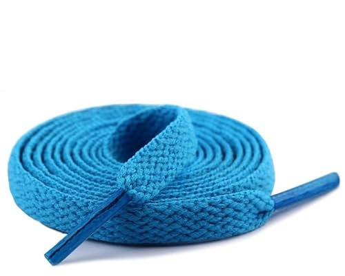 HQ-CLOUD Lacets Chaussures de Sport Plats et Larges 120 x 0.8 cm - Couleur Au choix (Bleu Turquoise)