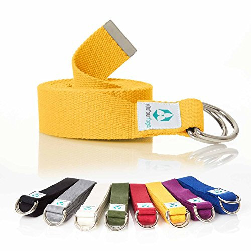 #DoYourYoga Yogagurt »Madira« / Yoga-Belt Gurt 100% Baumwolle mit stabilem Metall-Ring-Verschluss / 250 x 3,8 cm/gelb