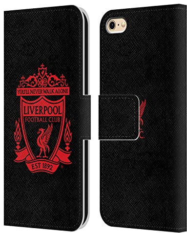 Head Case Designs Officially Licensed Liverpool Football Club Black 2 Crest 1 Leather Book Wallet Case Cover Compatible With Apple iPhone 6 / iPhone 6s