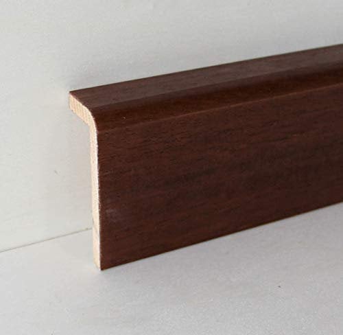Hobby Legno - Battiscopa Copritubo Massello In Legno Di Ayous Tinto Noce Medio mm. 92X38X3000 (Prezzo Per ml. 6) completo di listello per sostegno spessore. Made in Italy.