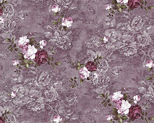 Blumen Tapete EDEM 9045-25 Vliestapete geprägt im romantischen Design matt violett aubergine wein-rot weiß 10,65 m2