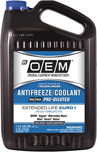 Recochem OEM European Vehicles Premium Antifreeze 50/50 Extended Life Coolant - Euro I Blue 1 Gallon, 1 Pack