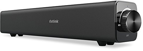 Soundbar Bluetooth Portatile, 20W 38cm Altoparlanti Wireless Stereo Audio Ricaricabile con Ingresso AUX, con Batteria 4400mAh, per PC TV MP3 Smartphone e Tablet