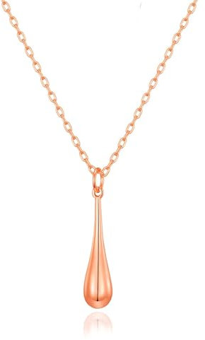 Philip Jones Rose Gold Plated Teardrop Necklace
