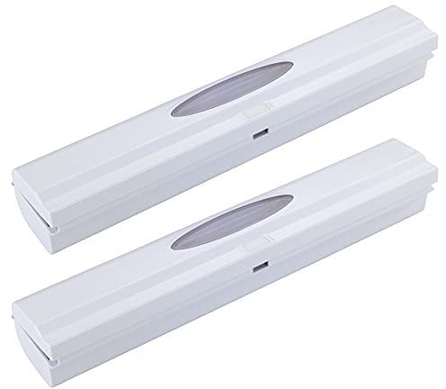 Folienschneider Press & Cut für Alu- oder Frischhaltefolie mit praktischem Sichtfenster, 2er Set (Weiß)