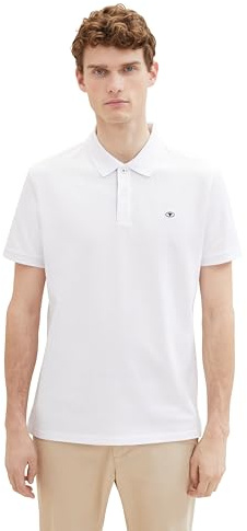 TOM TAILOR Herren Basic Piqué Poloshirt, 20000 - White, S