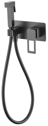 IMEX - Ducha higiénica empotrada - Grifo de Bide Monomando Para Empotrar WC - Grifos para inodoro - Serie Suecia Negro Mate BDC032-5NG