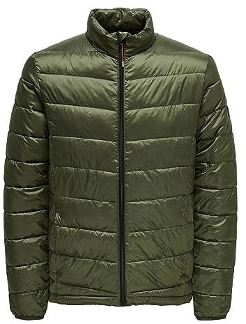 ONLY & SONS Legere Herren Steppjacke Dünne Übergangsjacke Leicht Gefüttert Einfarbig ONSCARVEN