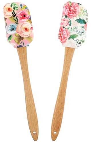 LIFKOME Silikon Pfannenwender Set Blumen Kuchen Dekorieren Pfannenwender Butterschaber Backwerkzeug Sahne Backen Schaber Für Sahnebrot Kochen 2St